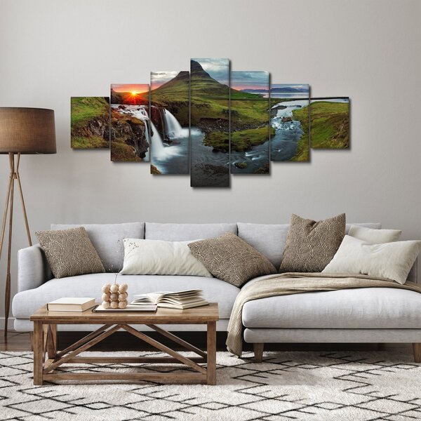 Obraz - Kirkjufell při západu slunce (210x100 cm)