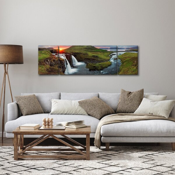 Obraz - Kirkjufell při západu slunce (170x50 cm)