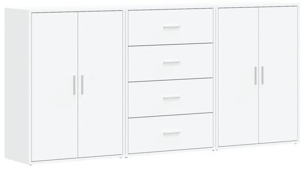 Příborníky 3 ks bílé 60 x 31 x 84 cm kompozitní dřevo 3276574