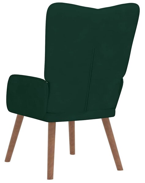 Relaxační křeslo tmavě zelené samet 327657