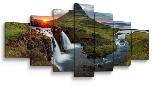 Obraz - Kirkjufell při západu slunce (210x100 cm)