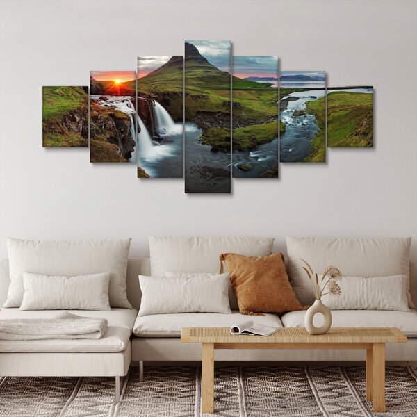 Obraz - Kirkjufell při západu slunce (210x100 cm)
