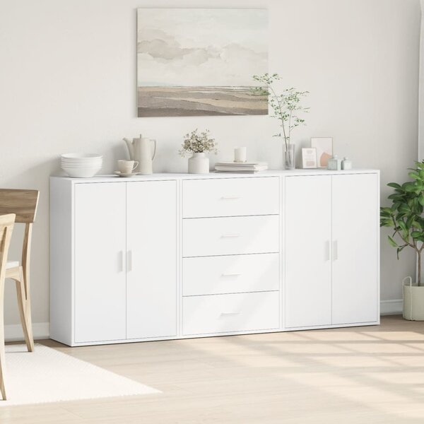 Příborníky 3 ks bílé 60 x 31 x 84 cm kompozitní dřevo 3276574