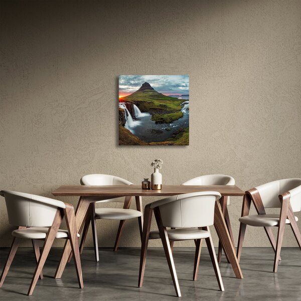 Obraz - Kirkjufell při západu slunce (30x30 cm)