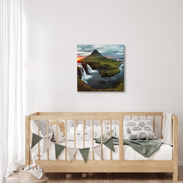 Obraz - Kirkjufell při západu slunce (30x30 cm)