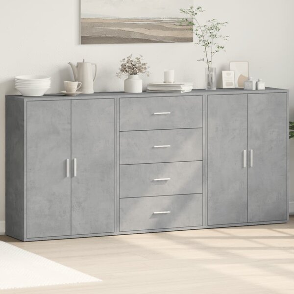 Příborníky 3 ks betonově šedé 60 x 31 x 84 cm kompozitní dřevo 3276577