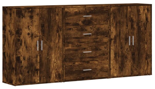 Příborníky 3 ks kouřový dub 60 x 31 x 84 cm kompozitní dřevo 3276578