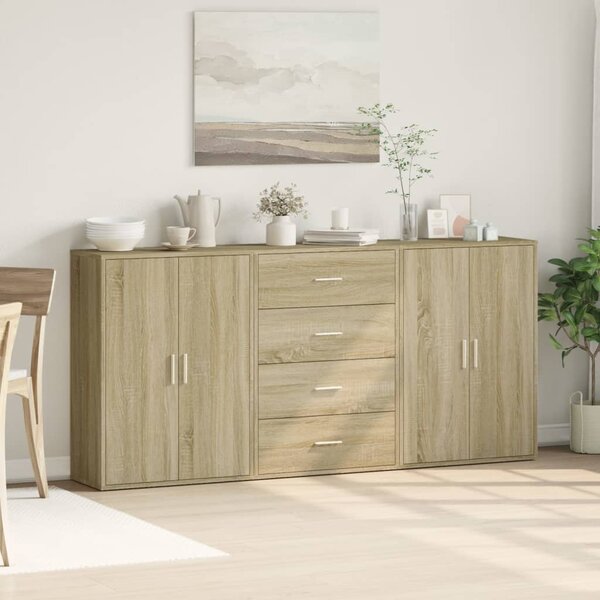 Příborníky 3 ks dub sonoma 60 x 31 x 84 cm kompozitní dřevo 3276576