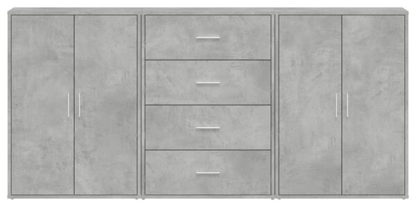 Příborníky 3 ks betonově šedé 60 x 31 x 84 cm kompozitní dřevo 3276577