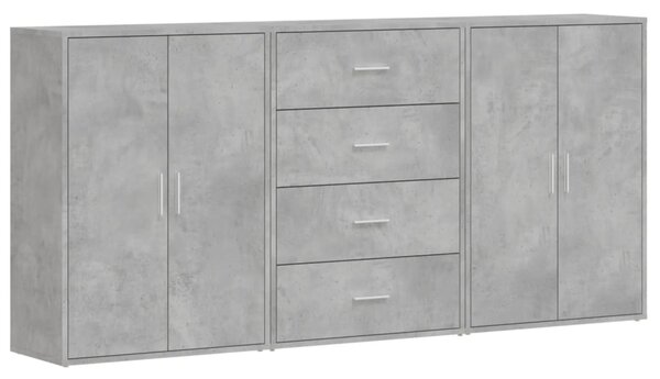 Příborníky 3 ks betonově šedé 60 x 31 x 84 cm kompozitní dřevo 3276577
