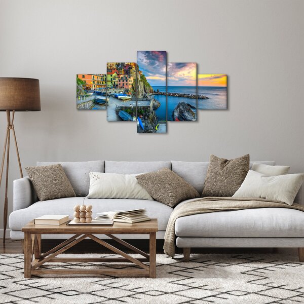 Obraz - Středomořská vesnice (125x70 cm)