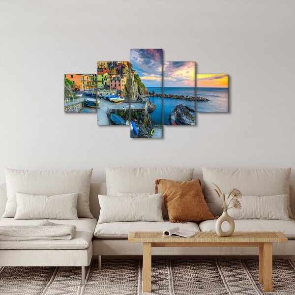 Obraz - Středomořská vesnice (125x70 cm)
