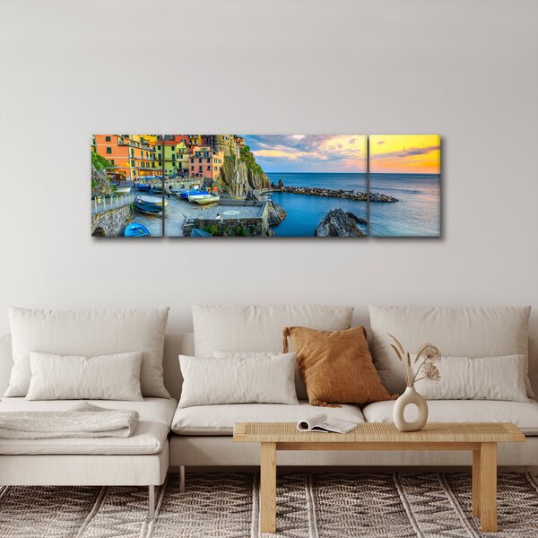 Obraz - Středomořská vesnice (170x50 cm)