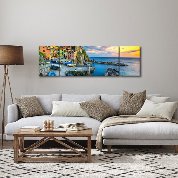 Obraz - Středomořská vesnice (170x50 cm)