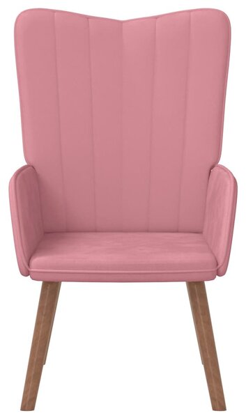 Relaxační křeslo růžové samet 327659