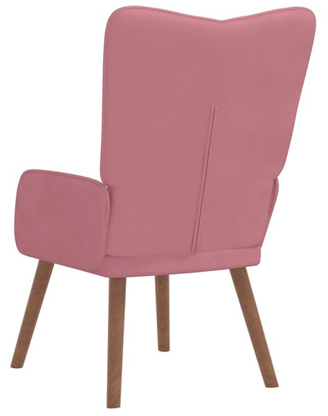 Relaxační křeslo růžové samet 327659