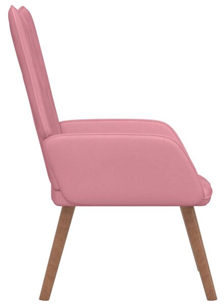 Relaxační křeslo růžové samet 327659