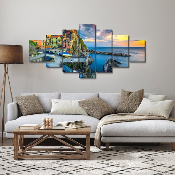 Obraz - Středomořská vesnice (210x100 cm)