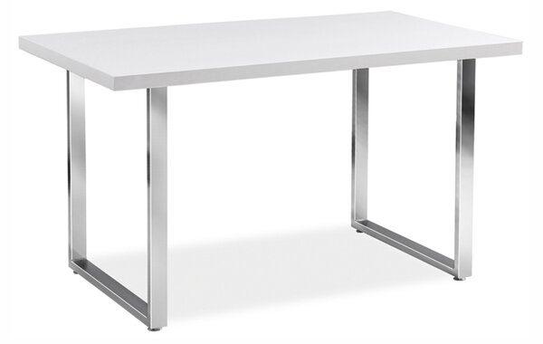 Jídelní stůl - RING, 130x80, bílá/chrom