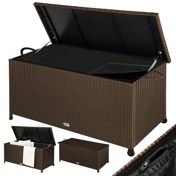 Polyratanový úložný box RICCO, 117 x 53 x 60cm, hnědá Casaria