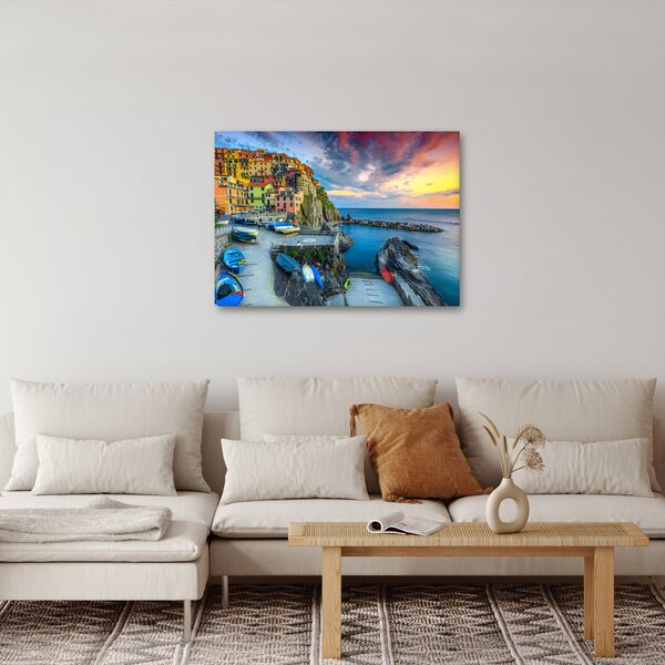 Obraz - Středomořská vesnice (70x50 cm)