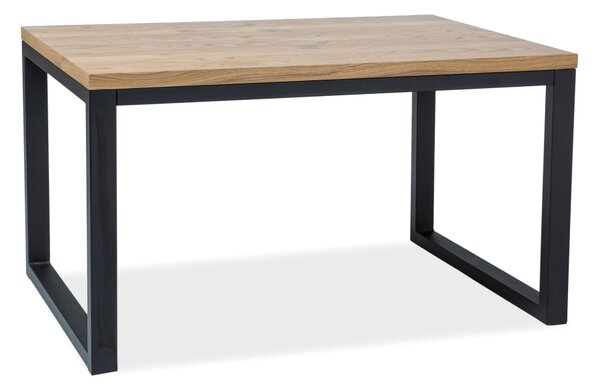 SIGNAL Jídelní stůl - LORAS II, 150x90, masivní dub/černá