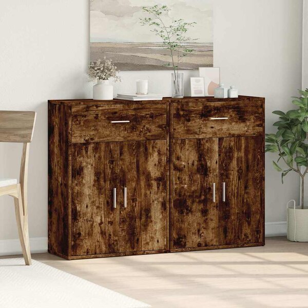Příborníky 2 ks kouřový dub 60 x 30 x 84 cm kompozitní dřevo 3276599