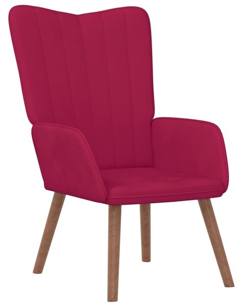 Relaxační křeslo vínové samet 327660