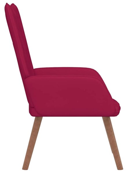 Relaxační křeslo vínové samet 327660