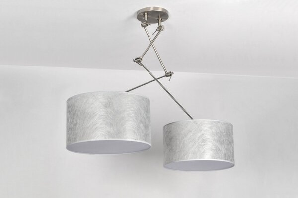 Závěsné designové svítidlo nad stůl Snap Duo Silver Look (LMD)