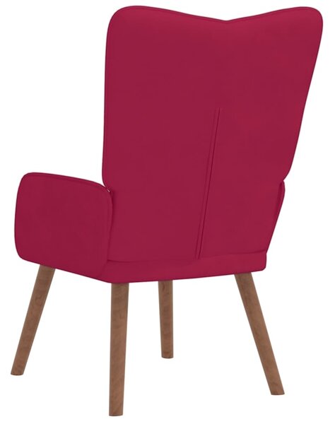 Relaxační křeslo vínové samet 327660