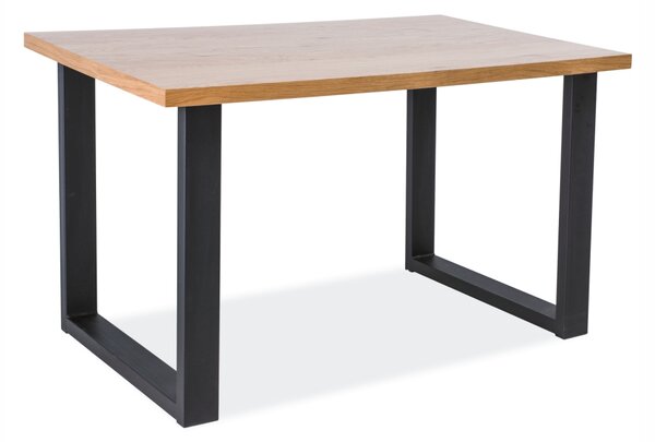 SIGNAL Jídelní stůl - UMBERTO, 150x90, dýha dub/matná černá