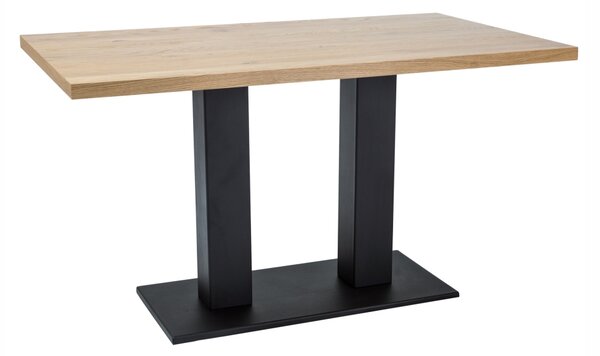 SIGNAL Jídelní stůl - SAURON, 150x90, masivní dub/matná černá