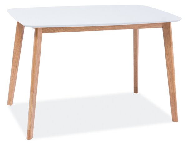 SIGNAL Jídelní stůl - MOSSO I, 120x75, matná bílá/dub