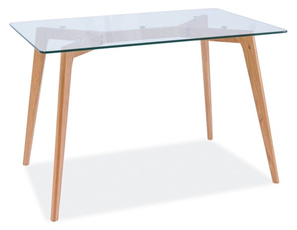 Jídelní stůl - OSLO, 120x80, sklo/dub