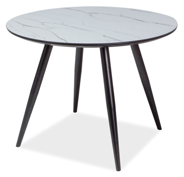 Jídelní stůl - IDEAL, 100x100, mramor/černá