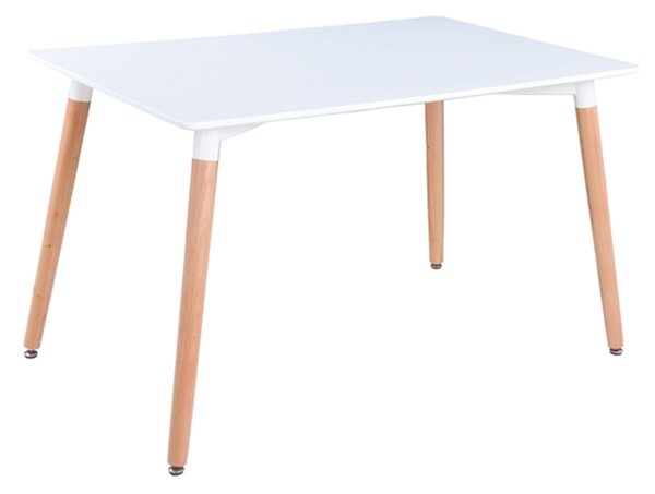 Jídelní stůl - NOLAN, 120x80, bílá/buk