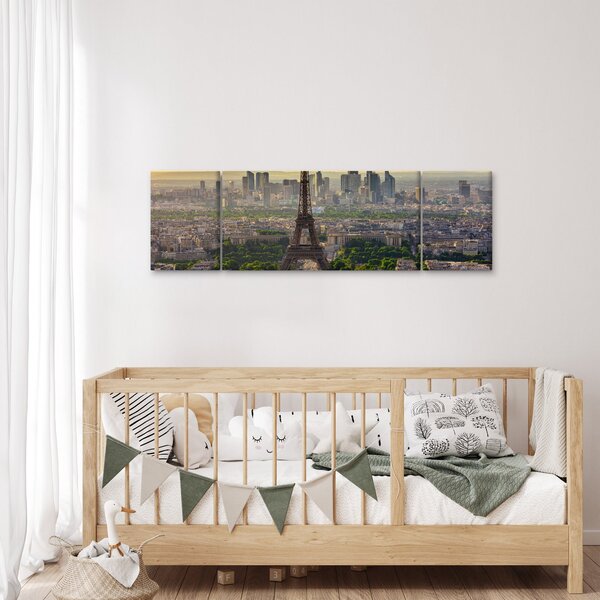 Obraz - Panorama Paříže (170x50 cm)