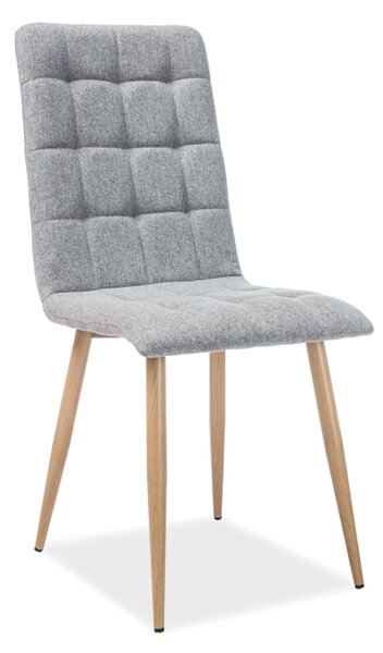 SIGNAL Jídelní židle - OTTO, nohy v dekoru dřeva, šedá tap.64 Čalounění: šedá (tap.64)