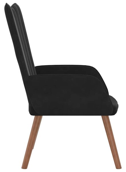 Relaxační křeslo černé samet 327661