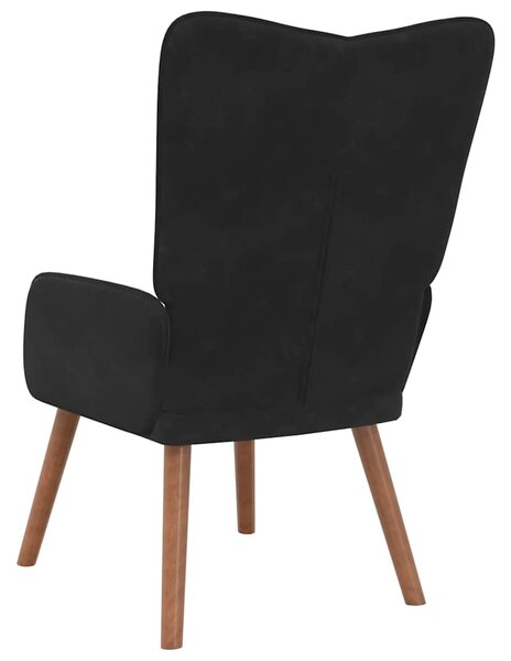 Relaxační křeslo černé samet 327661