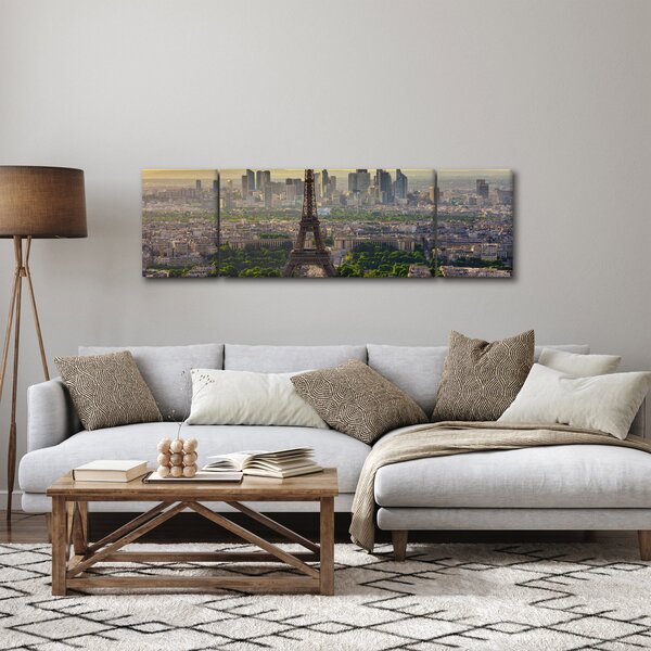 Obraz - Panorama Paříže (170x50 cm)