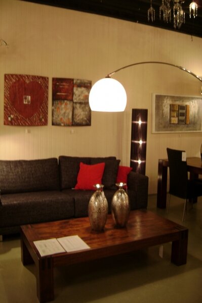 Stojací designová oblouková lampa Cannes Crema (LMD)