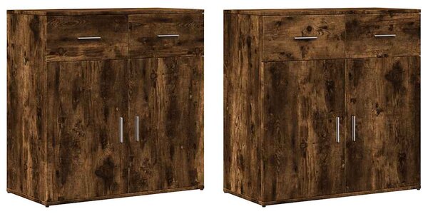 Příborníky 2 ks kouřový dub 79 x 38 x 80 cm kompozitní dřevo 3276620