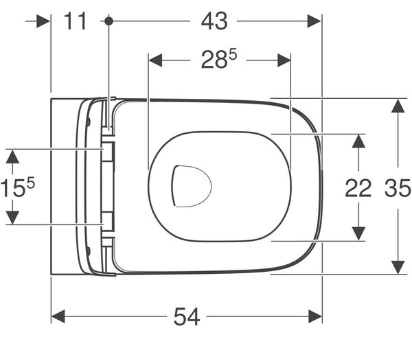 Geberit Smyle Square sada wc s mísou a sedátkem závěsná bez splachovacího kruhu bílá 500.683.00.2