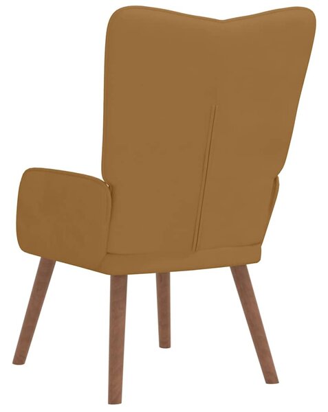 Relaxační křeslo hnědé samet 327663
