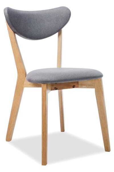 SIGNAL Jídelní židle - BRANDO, čalouněná, dřevěné nohy, šedá