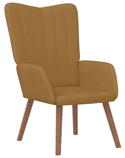 Relaxační křeslo hnědé samet 327663