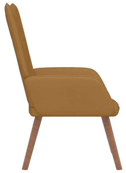 Relaxační křeslo hnědé samet 327663