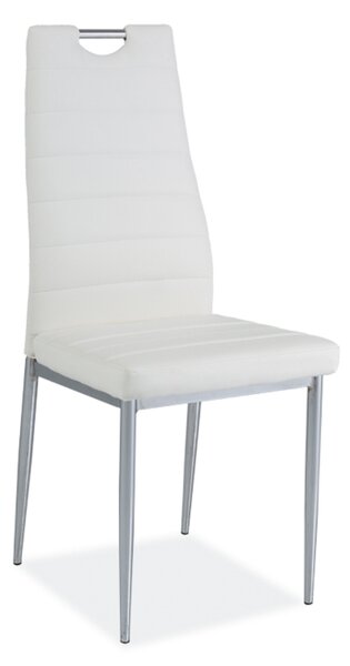 Jídelní židle - H-260, ekokůže, chromované nohy, různé barvy na výběr Čalounění: bílá (ekokůže)